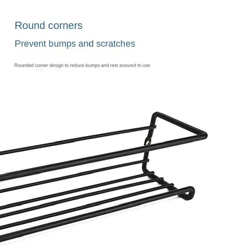 Kitchen Organizer Metal Hanging Racks for Home Restaurant Wall-Mounted Seasoning Shelf Spice Storage Rack Shelf Organizer