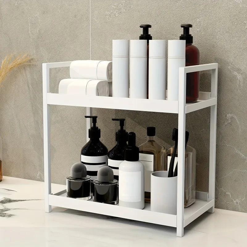2-Tier Countertop Organizer for Bathroom – Cosmetic Organizer Rack and Storage Shelf for Bedrooms, Offices, Kitchen Counters