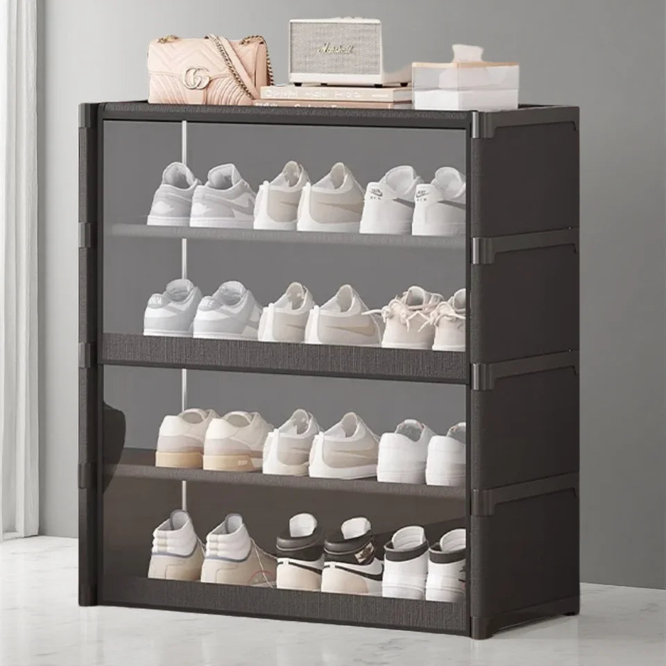 5 Tier Transparent Shoe Rack Dustproof Shoe Cabinet Large Capacity Storage Organizer for Bedroom Dormitory