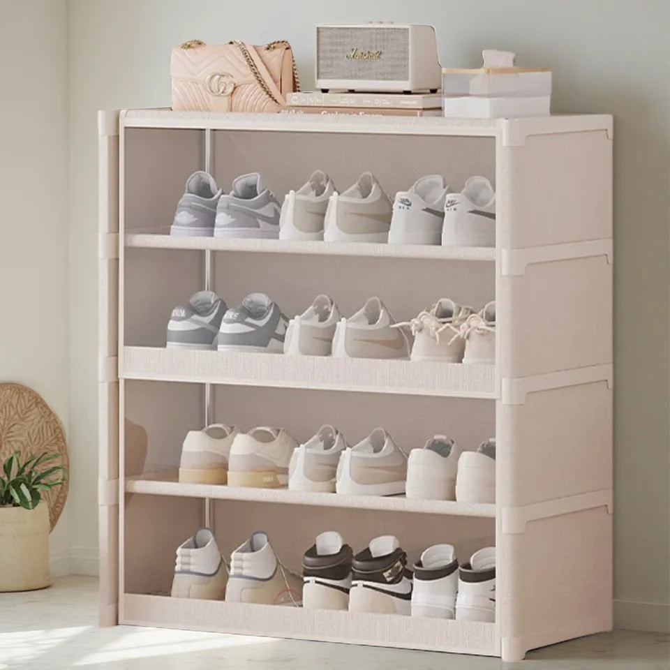 5 Tier Transparent Shoe Rack Dustproof Shoe Cabinet Large Capacity Storage Organizer for Bedroom Dormitory
