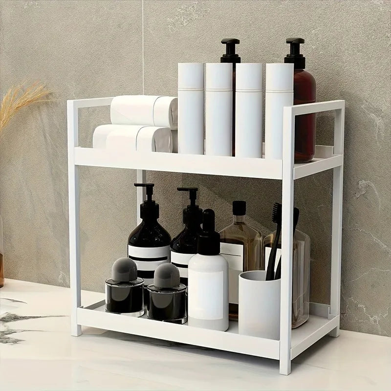 2-Tier Countertop Organizer for Bathroom – Cosmetic Organizer Rack and Storage Shelf for Bedrooms, Offices, Kitchen Counters
