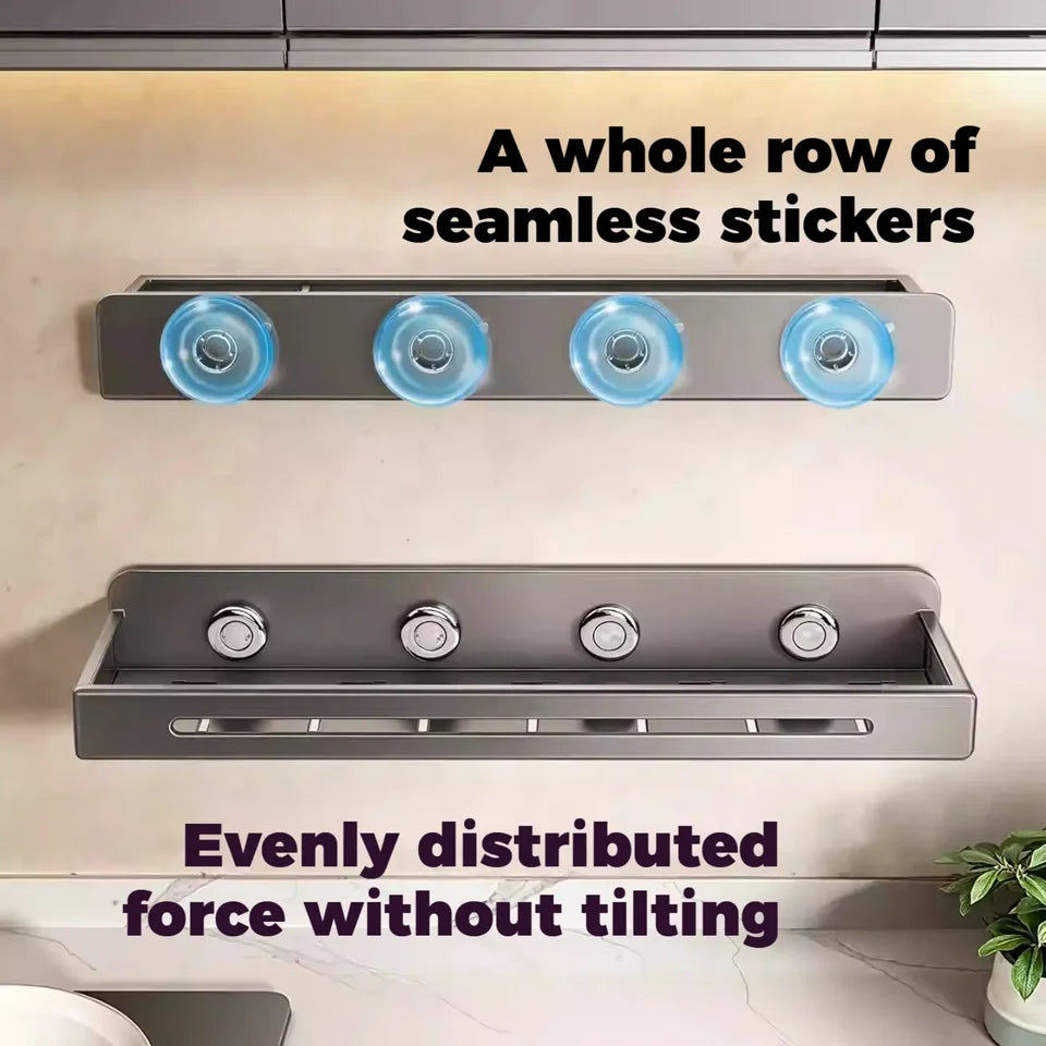 Bathroom Wall Shower Shampoo Rack No-punch Wall Mount Shower Storage Shelf Large Capacity Strong Load-bearing