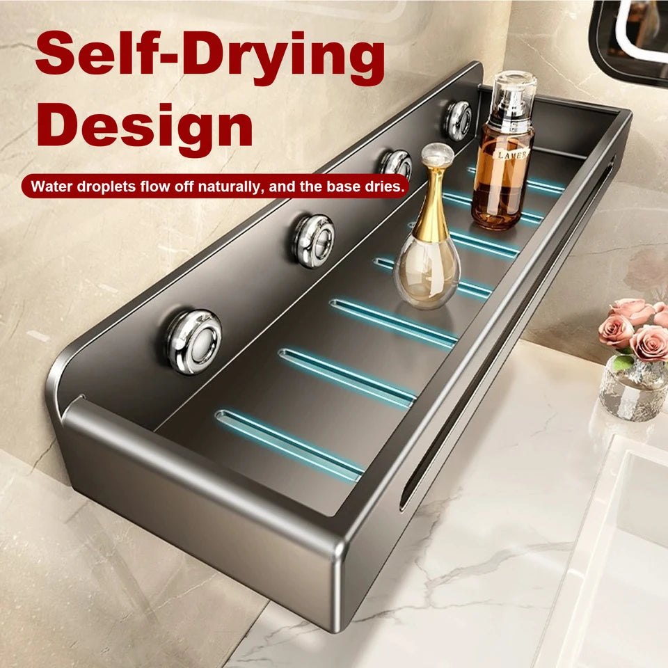 Bathroom Wall Shower Shampoo Rack No-punch Wall Mount Shower Storage Shelf Large Capacity Strong Load-bearing