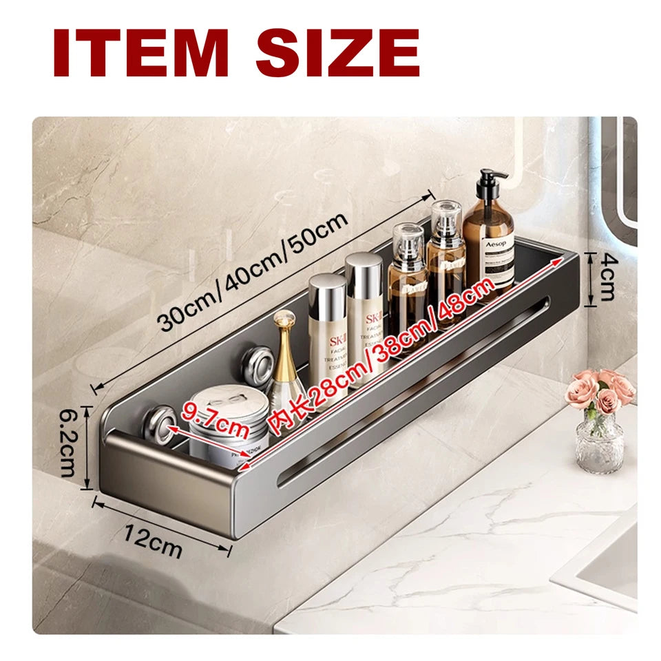 Bathroom Wall Shower Shampoo Rack No-punch Wall Mount Shower Storage Shelf Large Capacity Strong Load-bearing