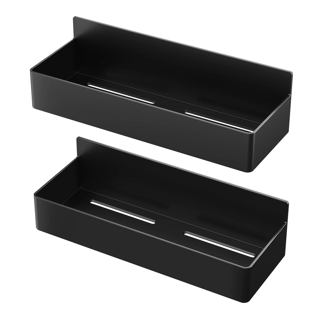 Strong Magnetic Shelves 2 Layers Black White Storage Rack Kitchen Plastic Spice Seasoning Organizer for Refrigerator Microwaves