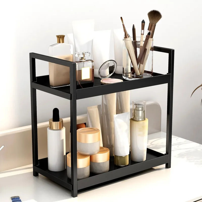 2-Tier Countertop Organizer for Bathroom – Cosmetic Organizer Rack and Storage Shelf for Bedrooms, Offices, Kitchen Counters