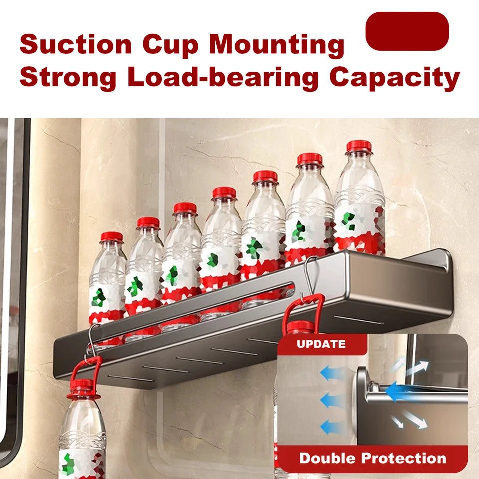Bathroom Wall Shower Shampoo Rack No-punch Wall Mount Shower Storage Shelf Large Capacity Strong Load-bearing