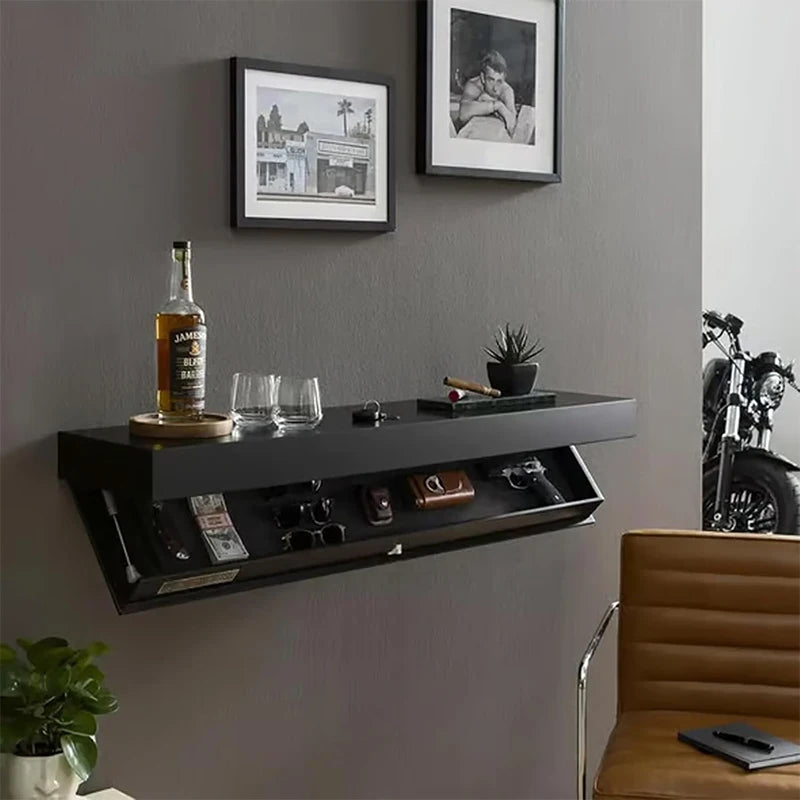 Solid Color Designer Shelf With Secret Compartment Concealed Floating Shelf Wall-Mounted Storage Solution Hidden Furniture