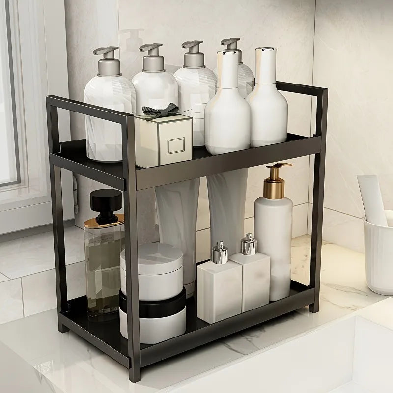 2-Tier Countertop Organizer for Bathroom – Cosmetic Organizer Rack and Storage Shelf for Bedrooms, Offices, Kitchen Counters