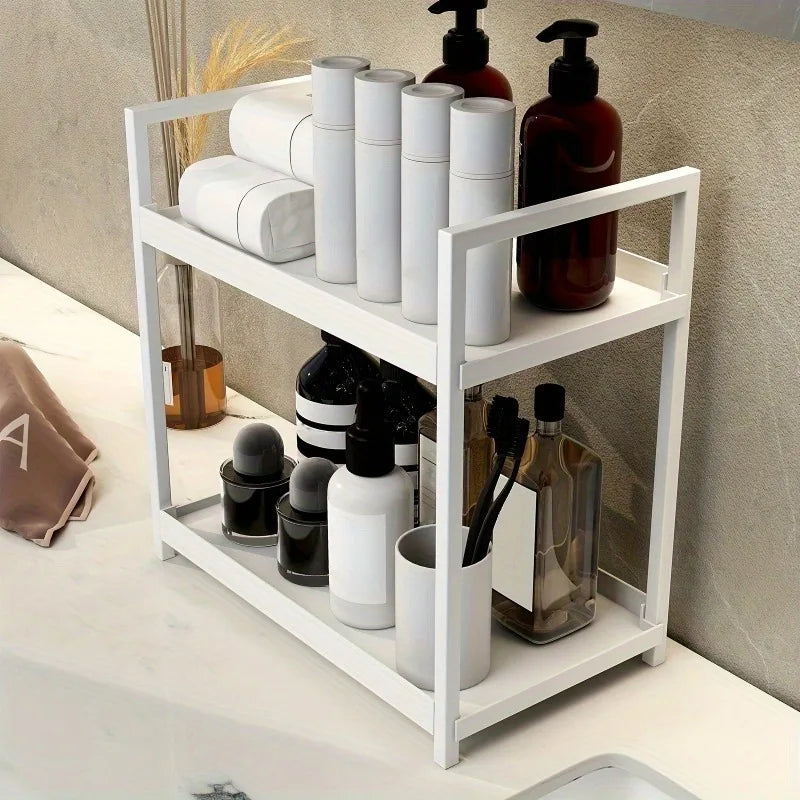 2-Tier Countertop Organizer for Bathroom – Cosmetic Organizer Rack and Storage Shelf for Bedrooms, Offices, Kitchen Counters