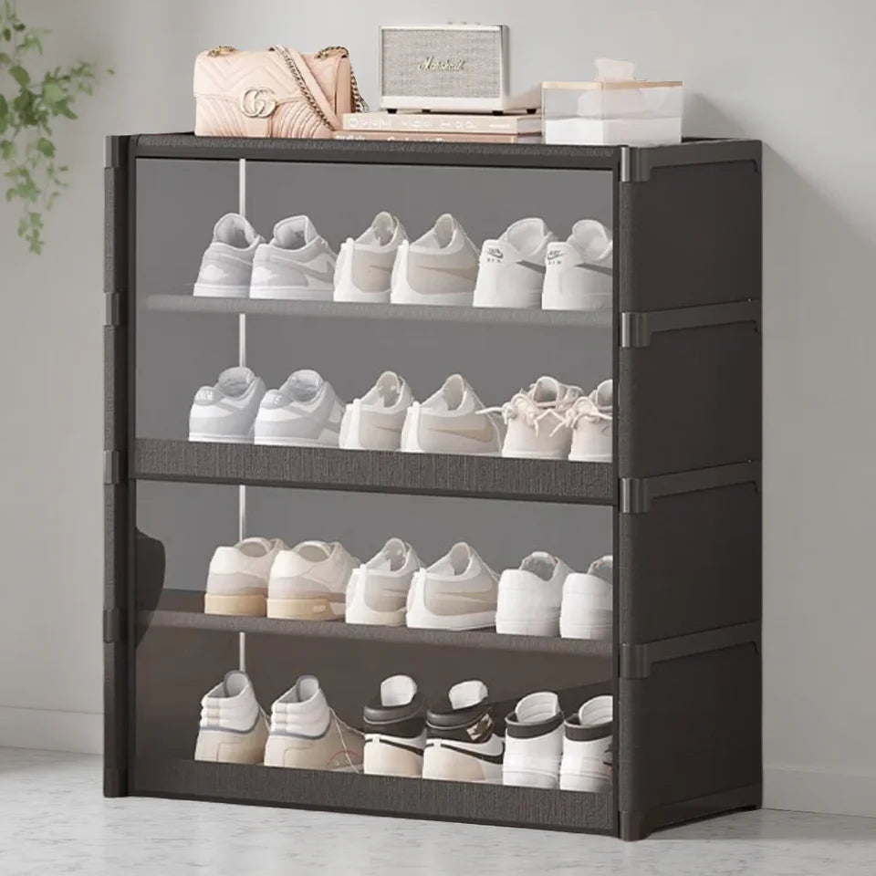 5 Tier Transparent Shoe Rack Dustproof Shoe Cabinet Large Capacity Storage Organizer for Bedroom Dormitory