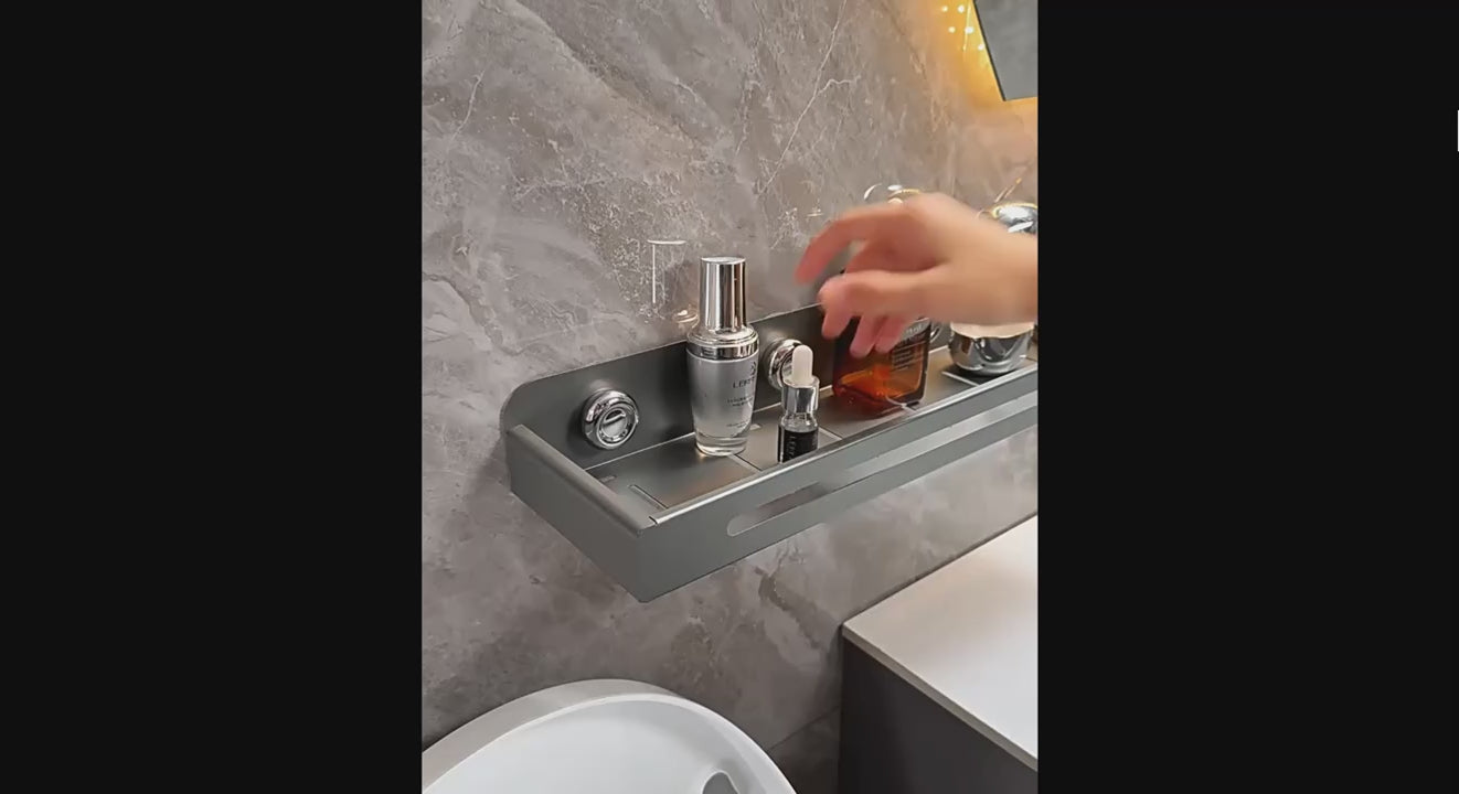 Bathroom Wall Shower Shampoo Rack No-punch Wall Mount Shower Storage Shelf Large Capacity Strong Load-bearing